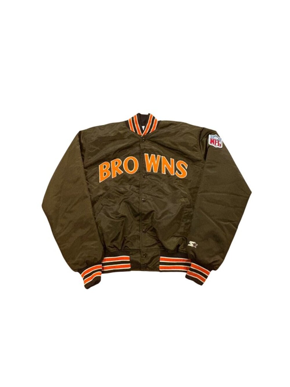 Vintage 80s Starter Cleveland Browns Authentic NFL Pro Line Satin Jacket Mens XL